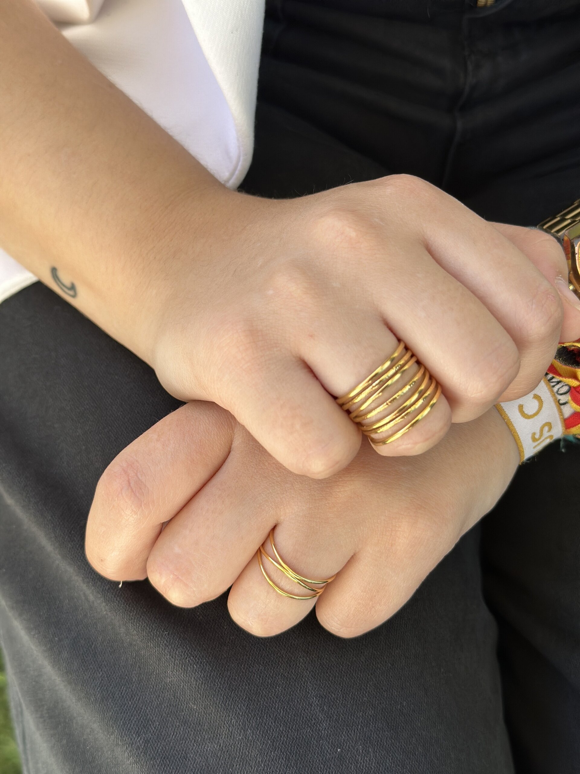 Anillo Restolin Acero con baño Oro 18k  I ACERO 316L - 3