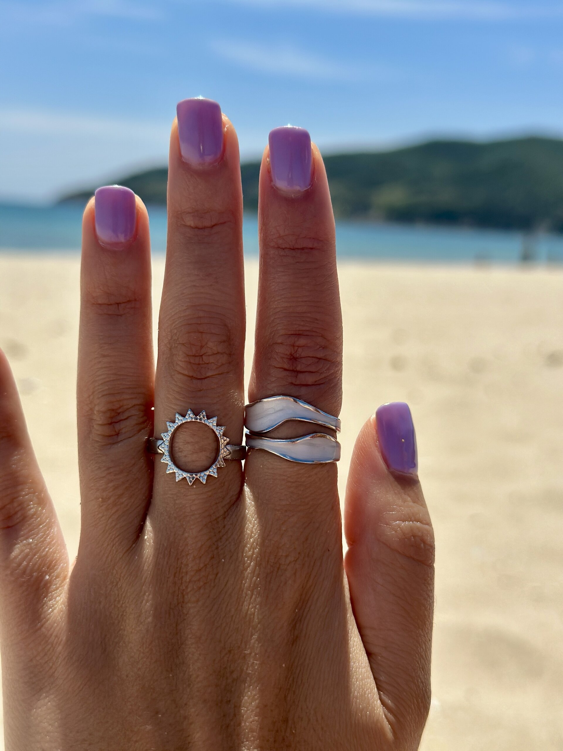 Anillo Waves blanco Plata 925 - 4