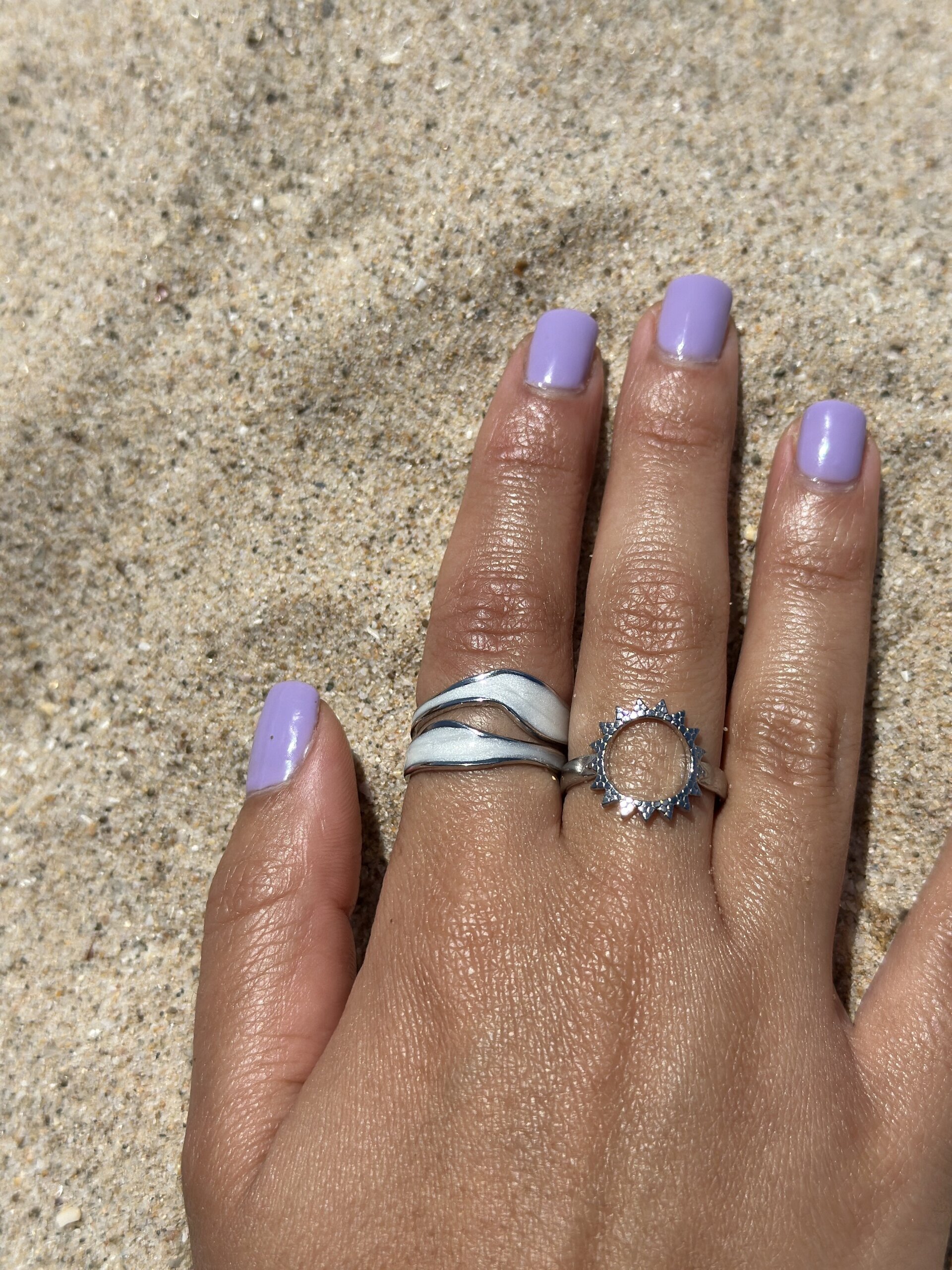 Anillo Waves blanco Plata 925 - 2