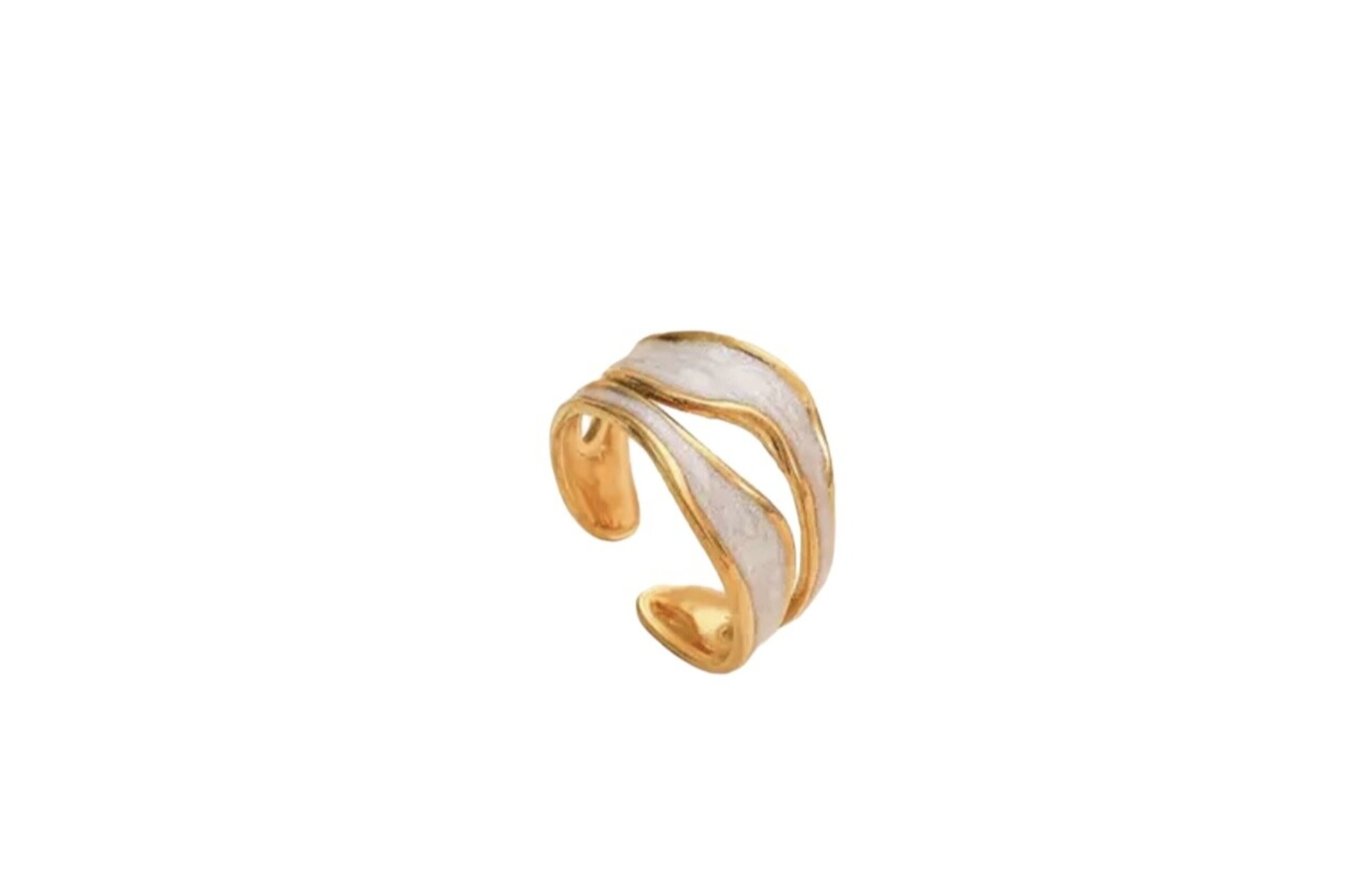 Anillo Waves blanco Plata 925 - 3