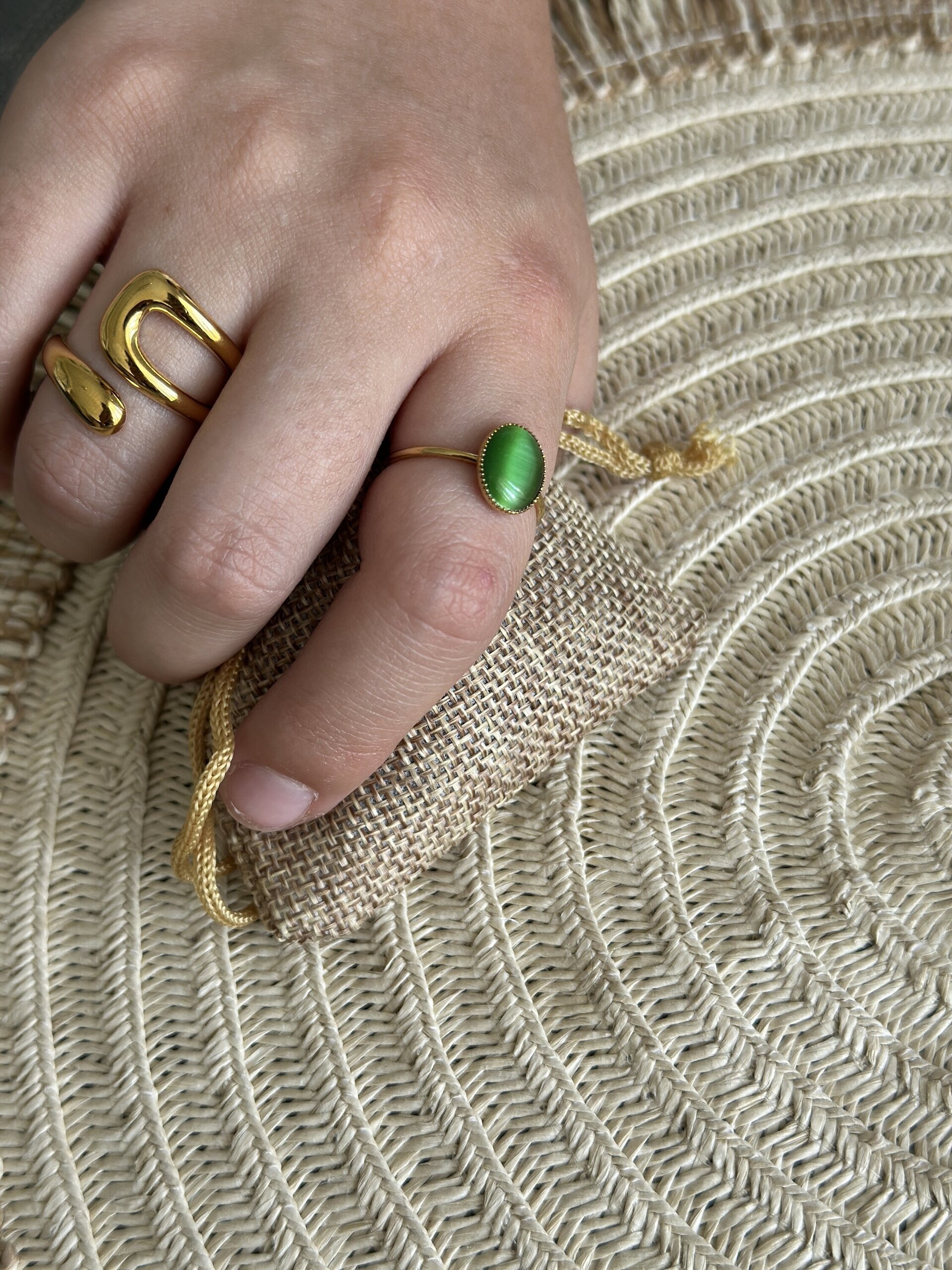 Anillo Geomita Acero con baño Oro 18k  I ACERO 316L - 2